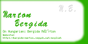 marton bergida business card